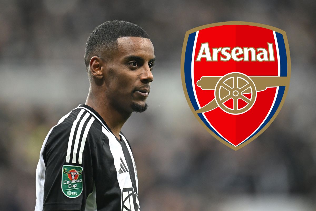 Alexander Isak of Newcastle looks on