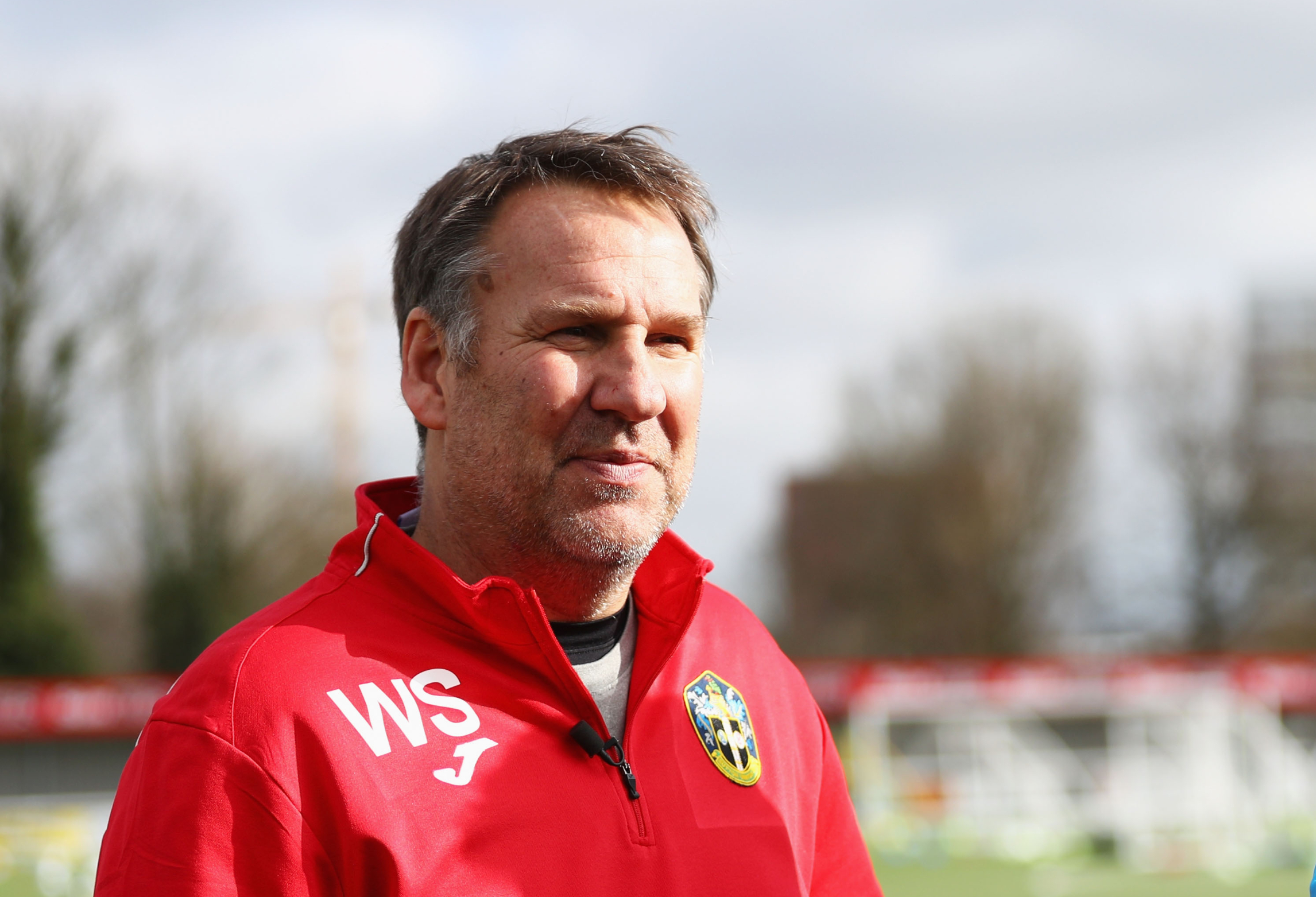 Paul Doswell manager of Sutton United and ex-Arsenal player and pundit Paul Merson