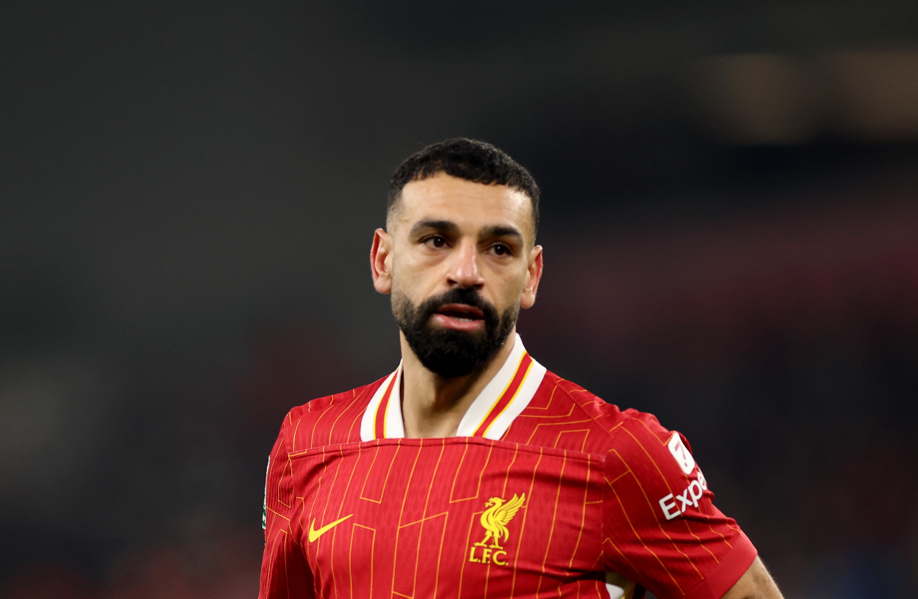 Mo Salah looks on