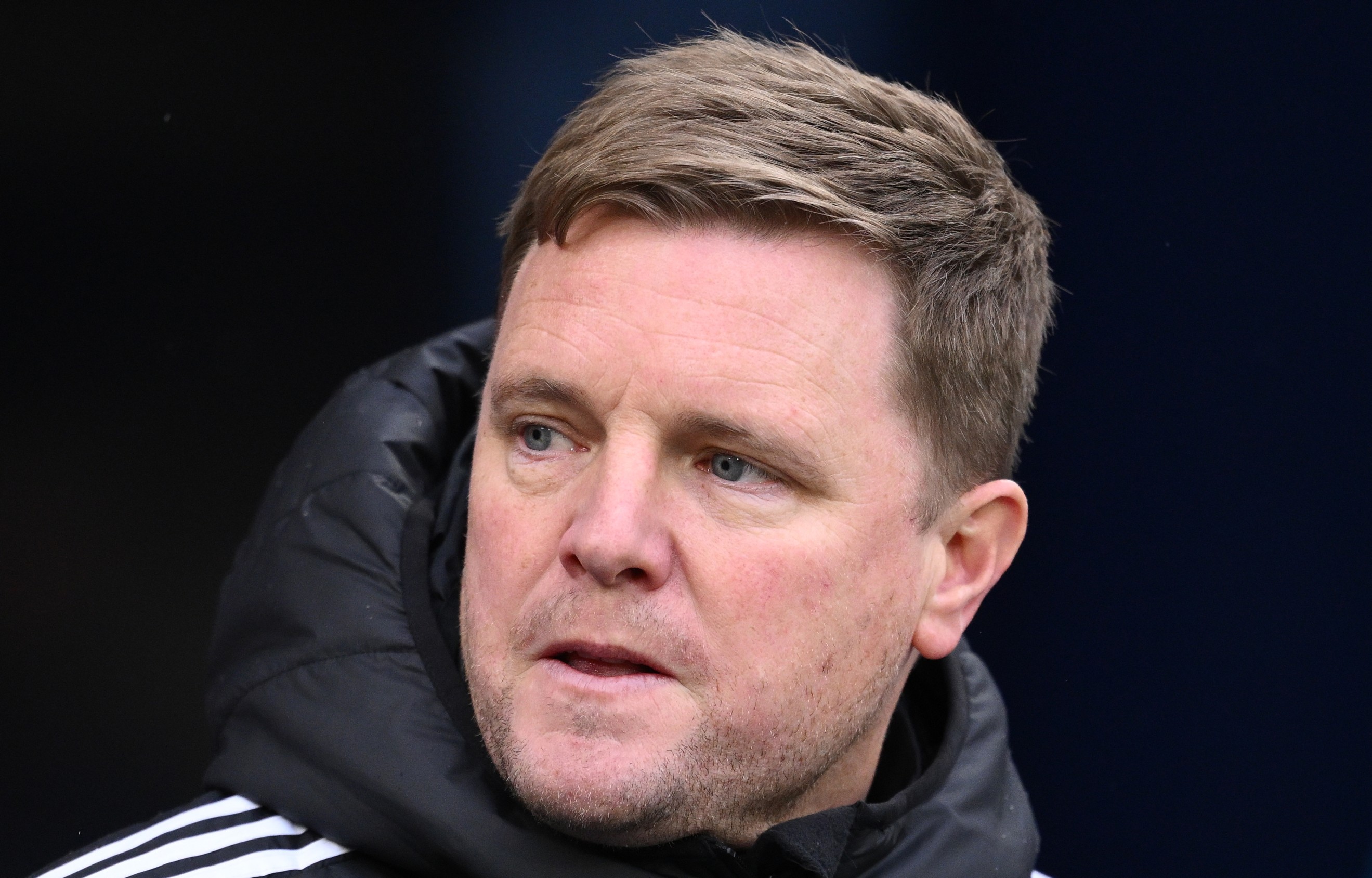 Newcastle head coach Eddie Howe looks on