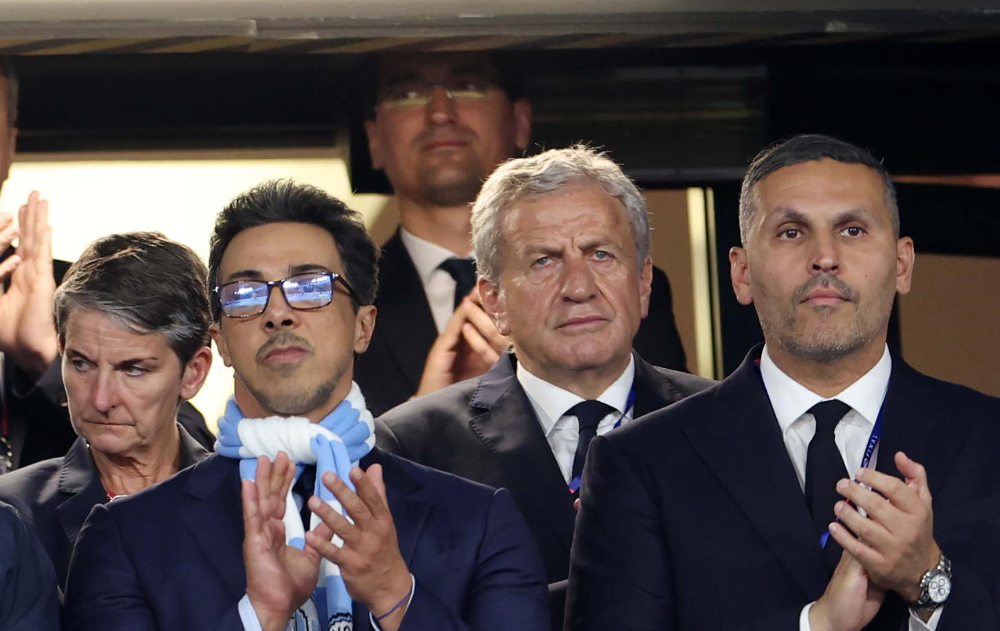 Sheikh Mansour, Owner of Manchester City and the City Football Group, and Khaldoon Al Mubarak