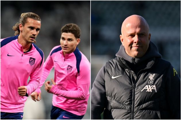 Antoine Griezmann, Julian Alvarez, and Arne Slot
