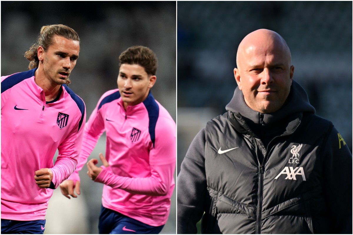 Antoine Griezmann, Julian Alvarez, and Arne Slot