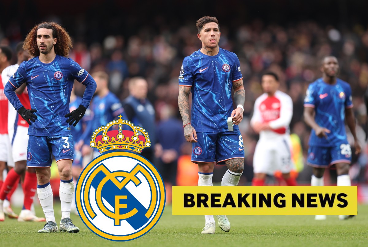 Enzo Fernandez and Marc Cucurella after Chelsea's defeat to Arsenal