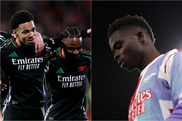 Ethan Nwaneri, Raheem Sterling and Bukayo Saka
