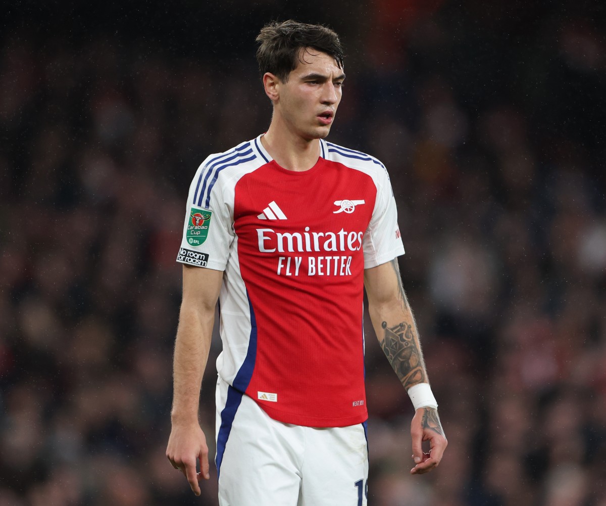 Jakub Kiwior in action for Arsenal against Crystal Palace