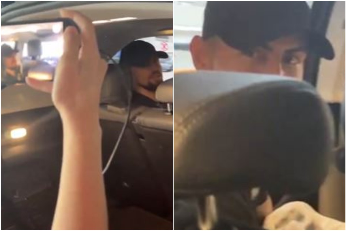 Jorginho in the back of a taxi