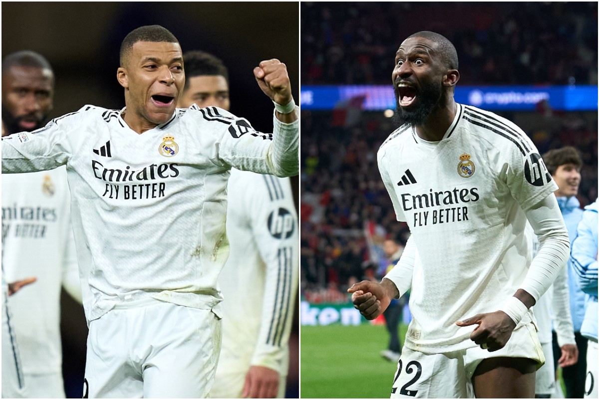 Kylian Mbappe and Antonio Rudiger celebrations