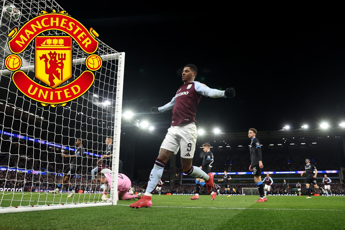 Marcus Rashford in action for Aston Villa
