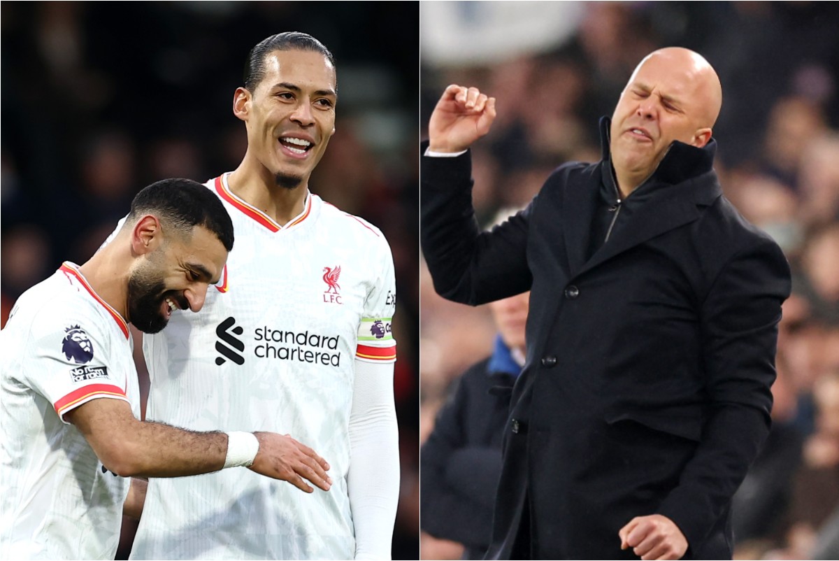 Mohamed Salah, Virgil van Dijk and Arne Slot