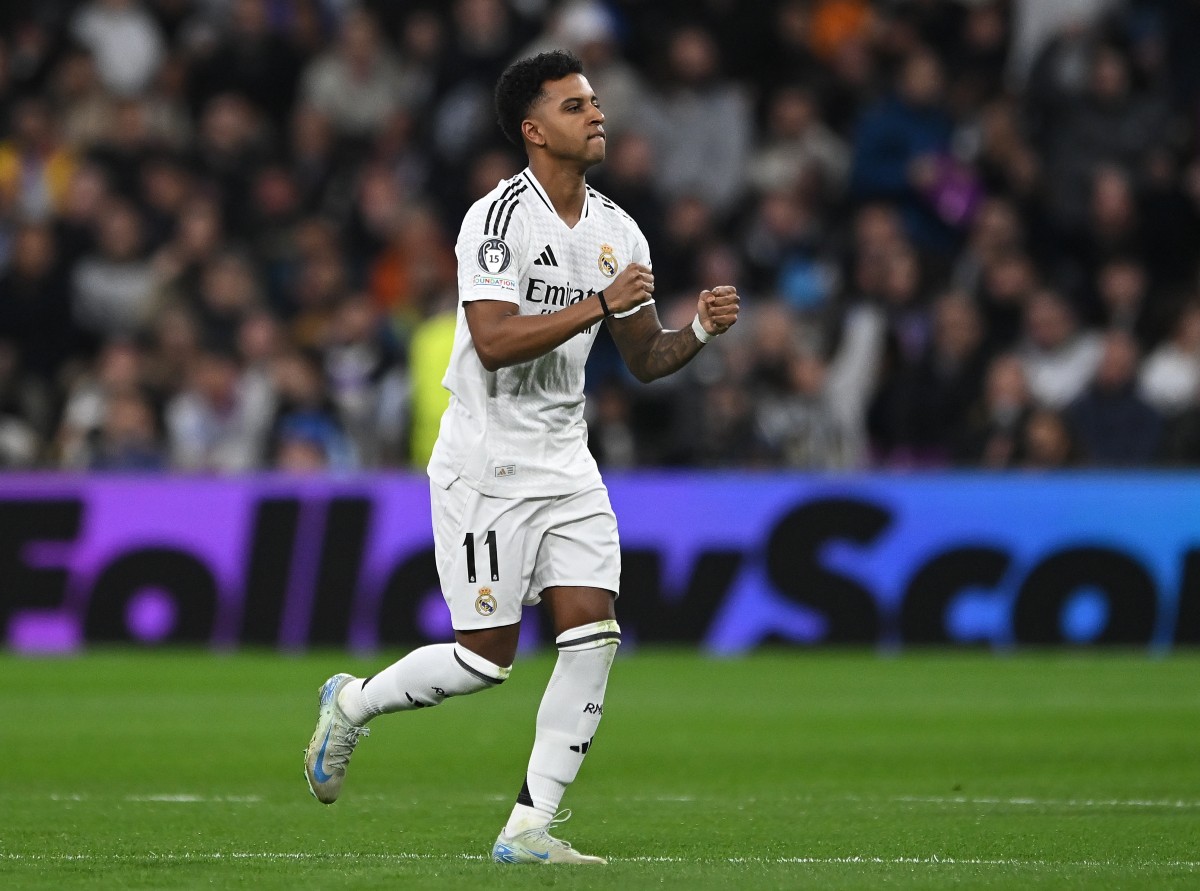 Rodrygo Goes celebrates a goal for Real Madrid