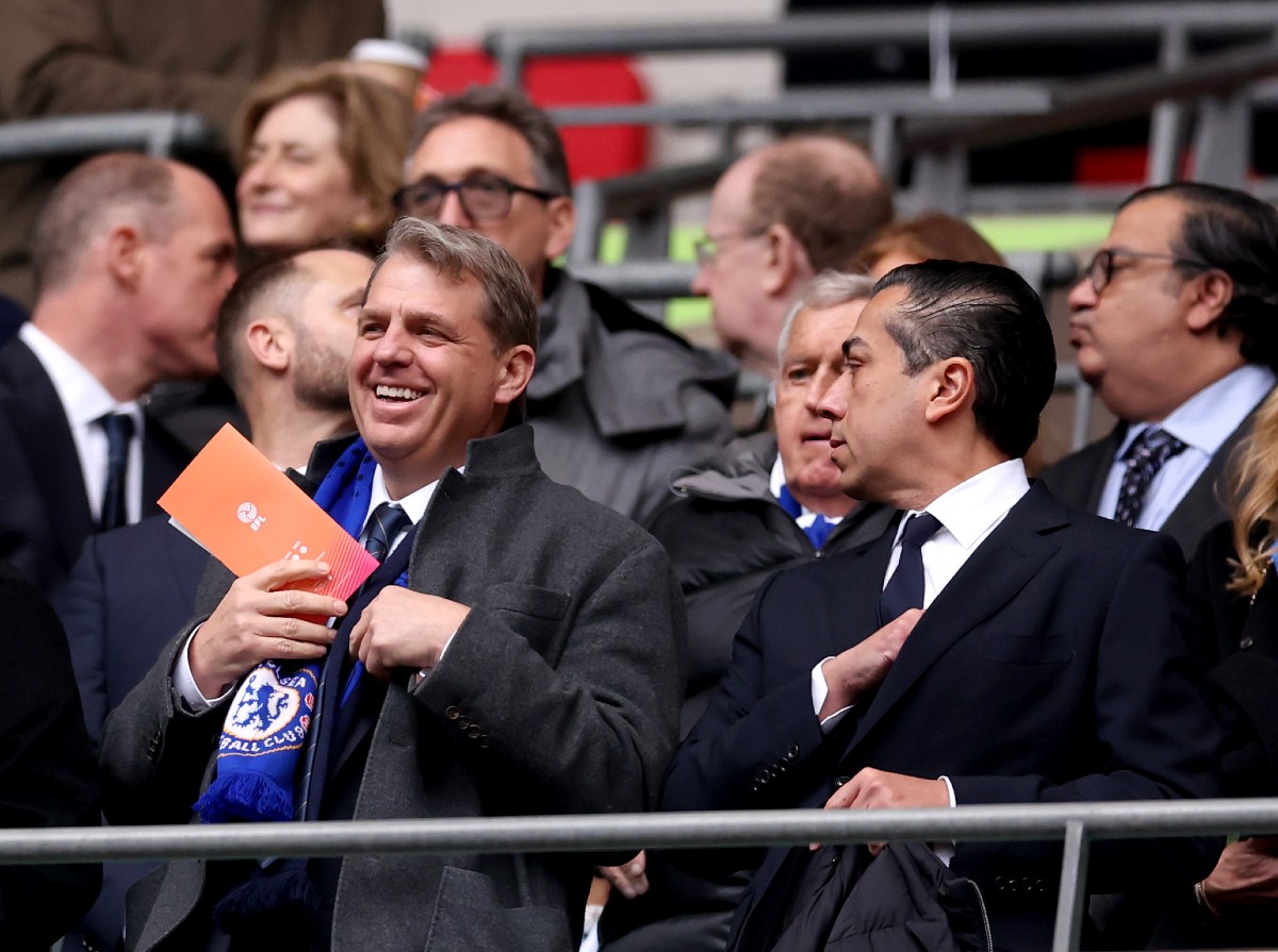 Todd Boehly and Behdad Eghbali at last season's Carabao Cup final