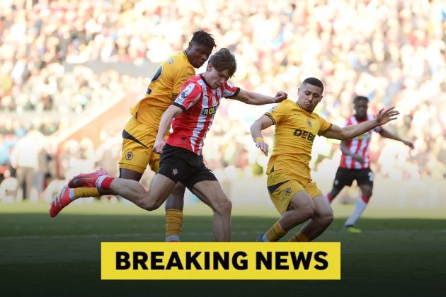 Tyler Dibling in action for Southampton vs Wolves