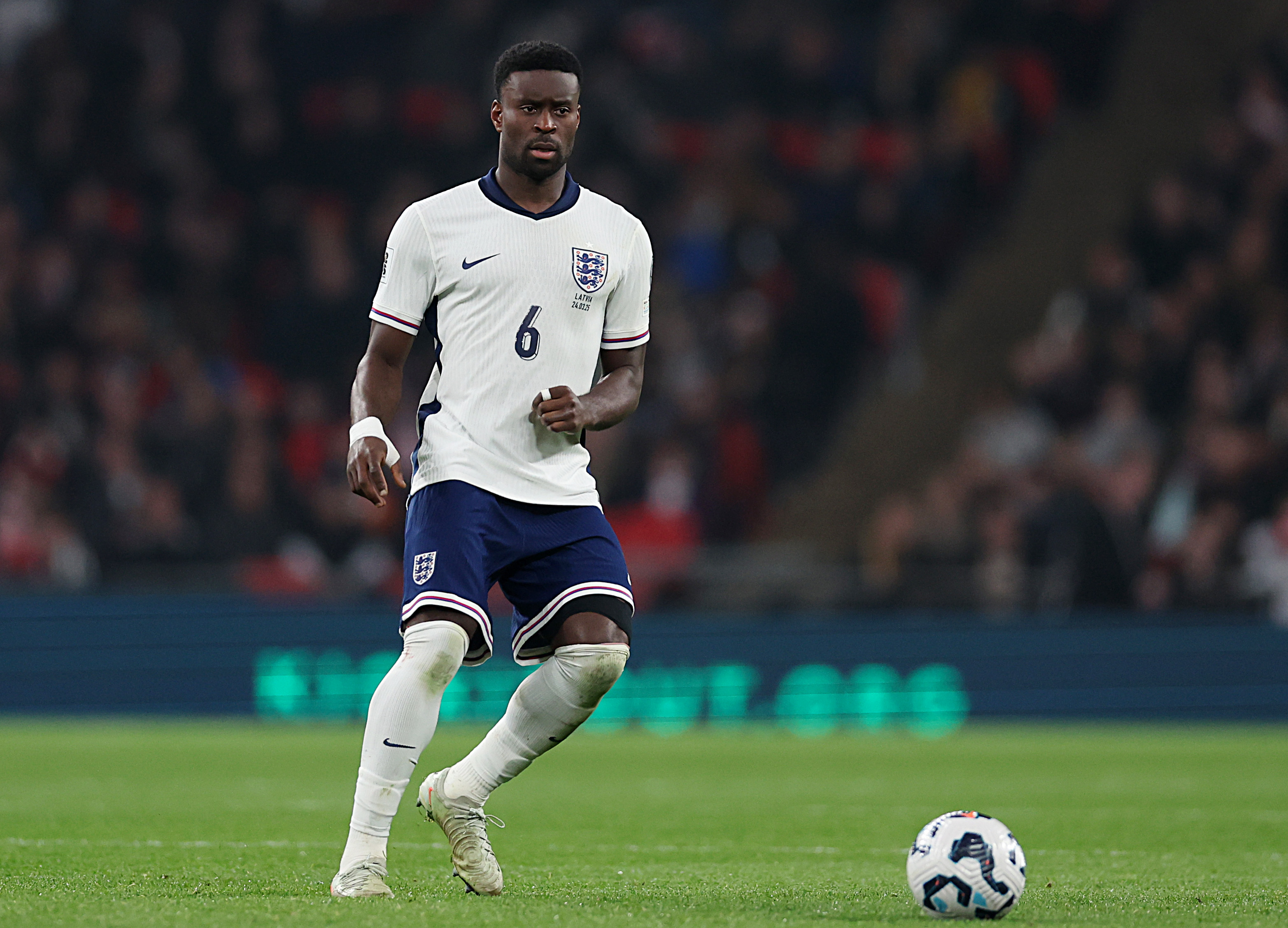 Marc Guehi in action for England