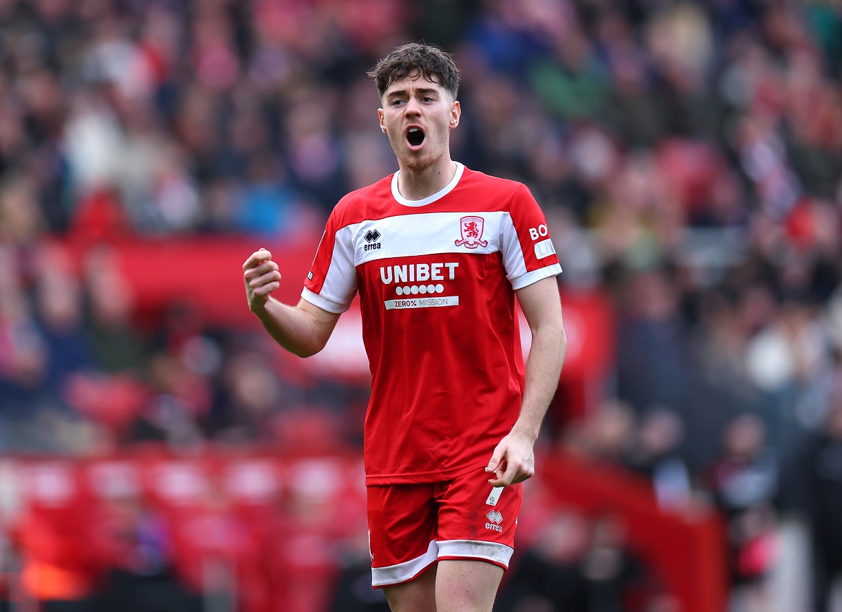Middlesbrough midfielder Hayden Hackney celebrates a win