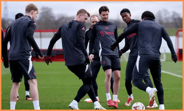 Man United players in training