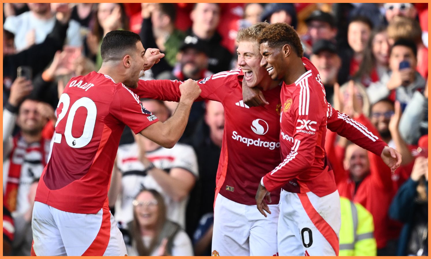 Man United players celebrating