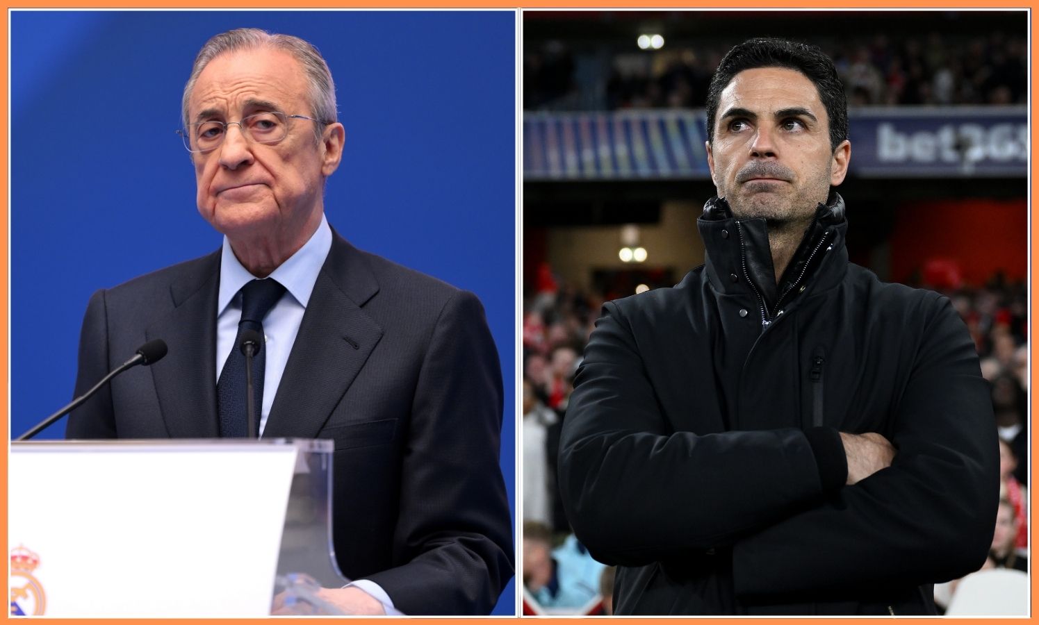 Florentino Perez and Mikel Arteta