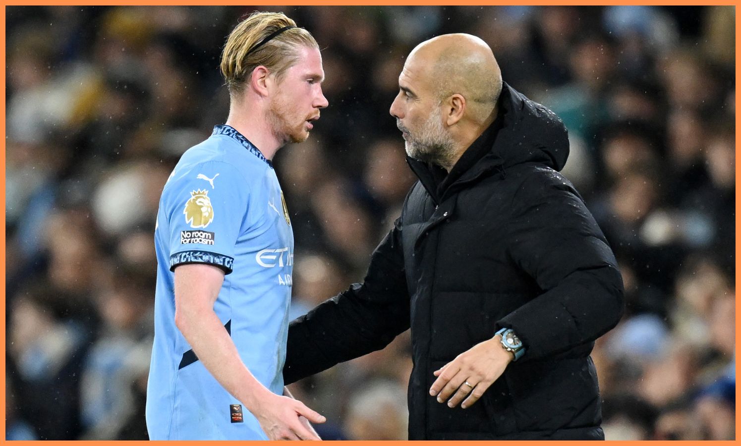 Kevin De Bruyne with Pep Guardiola
