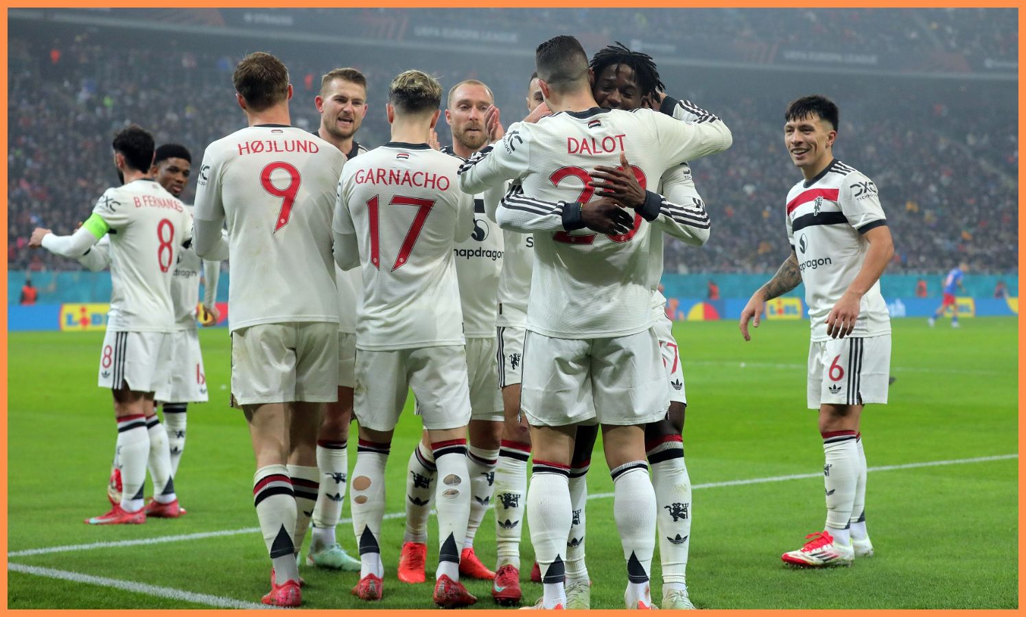 Man United players celebrating