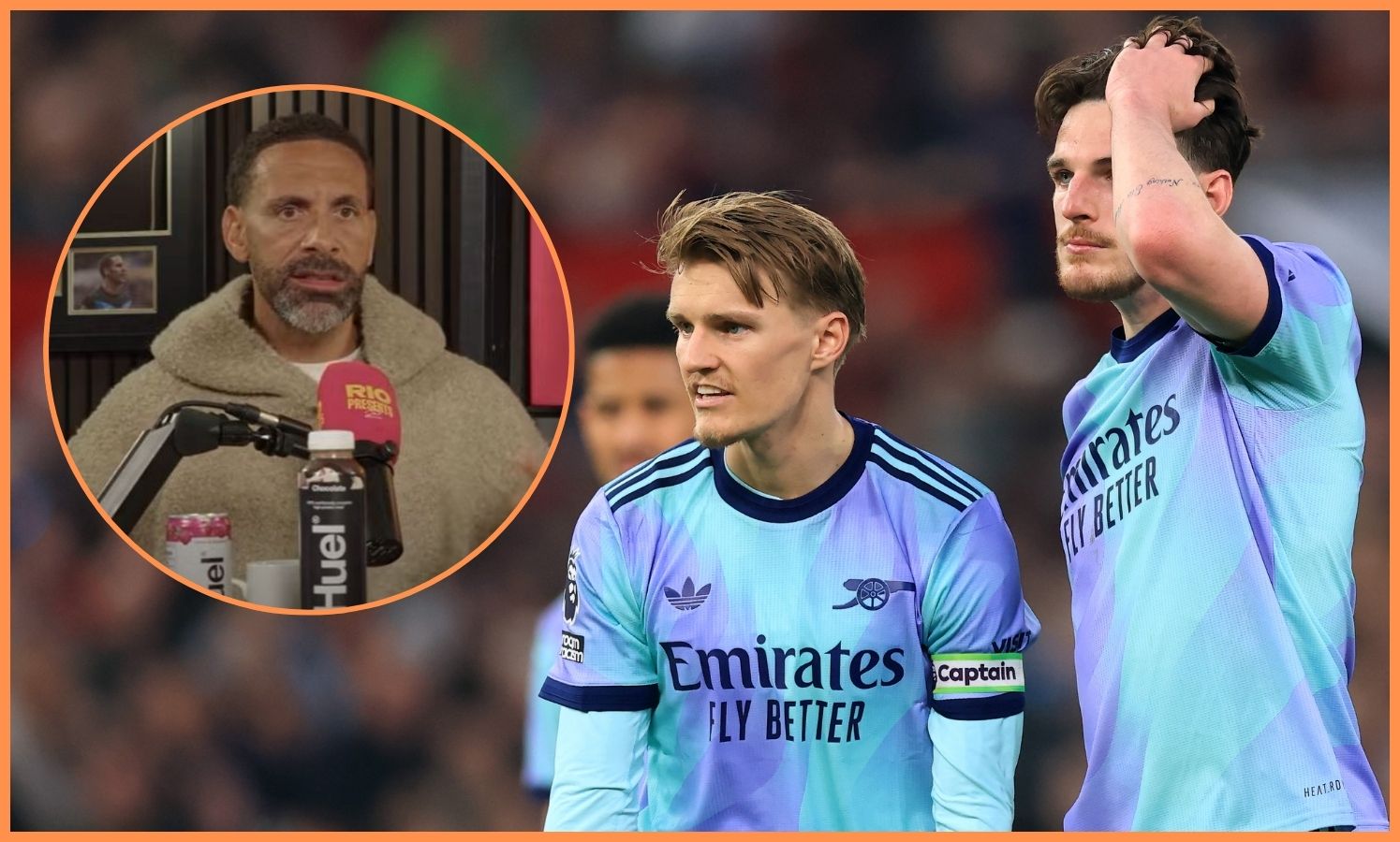 Rio Ferdinand, Martin Odegaard and Declan Rice
