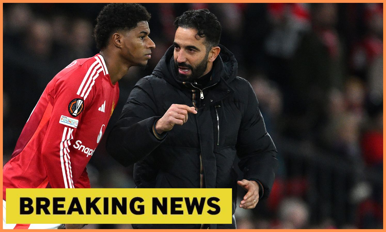 Marcus Rashford with Ruben Amorim