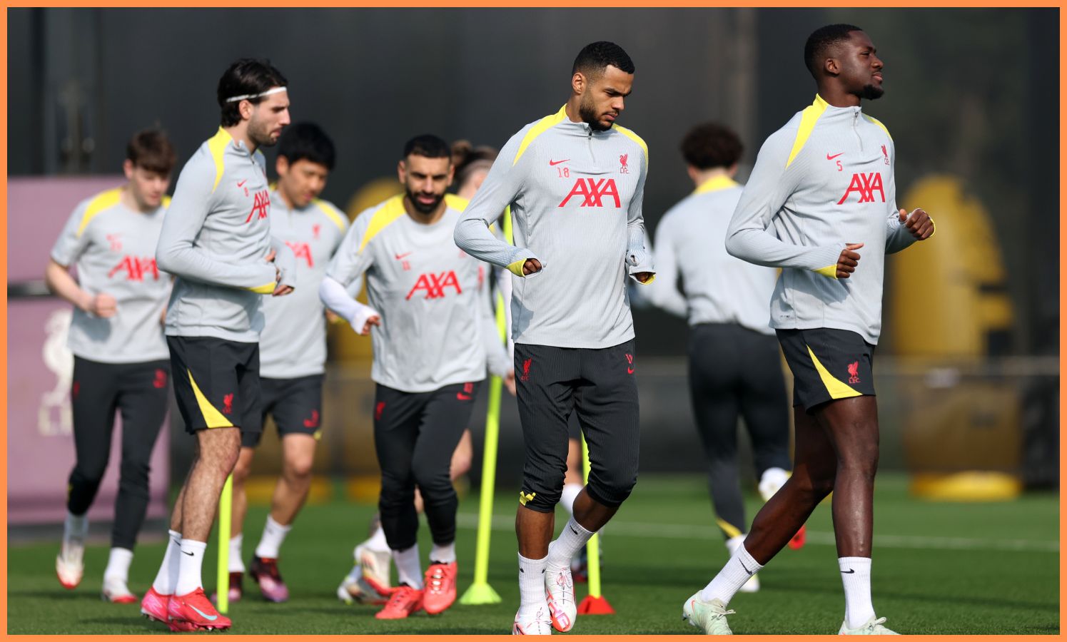 Liverpool players in training
