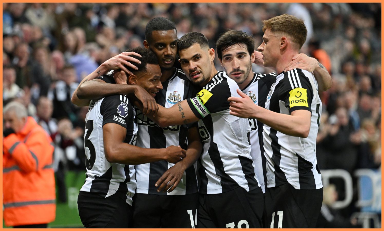 Newcastle United players celebrating