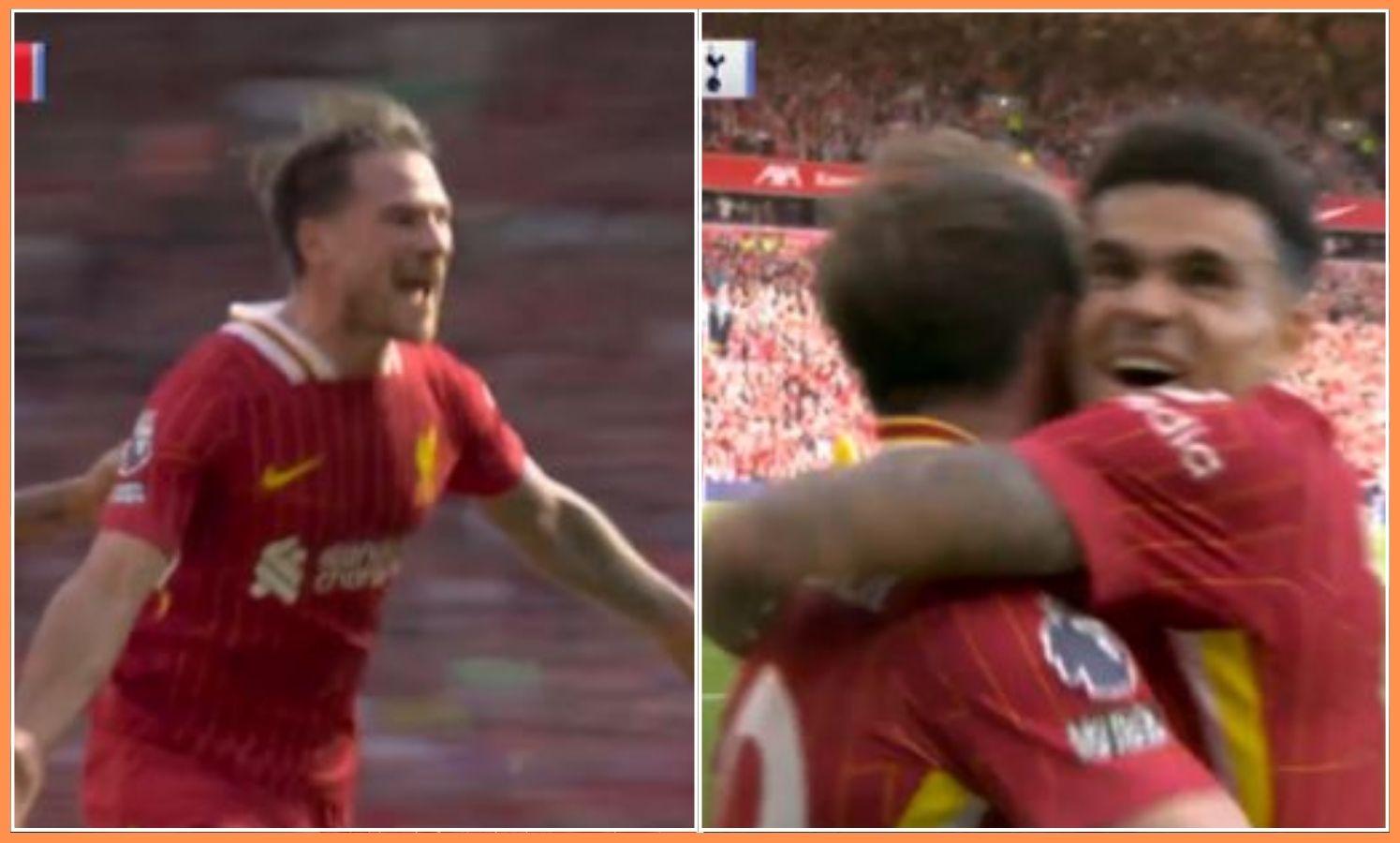 Alexis Mac Allister celebrates scoring for Liverpool against Tottenham (Sky Sports)