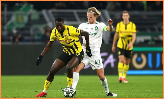 Morten Hjulmand in action for Sporting Lisbon against Borussia Dortmund