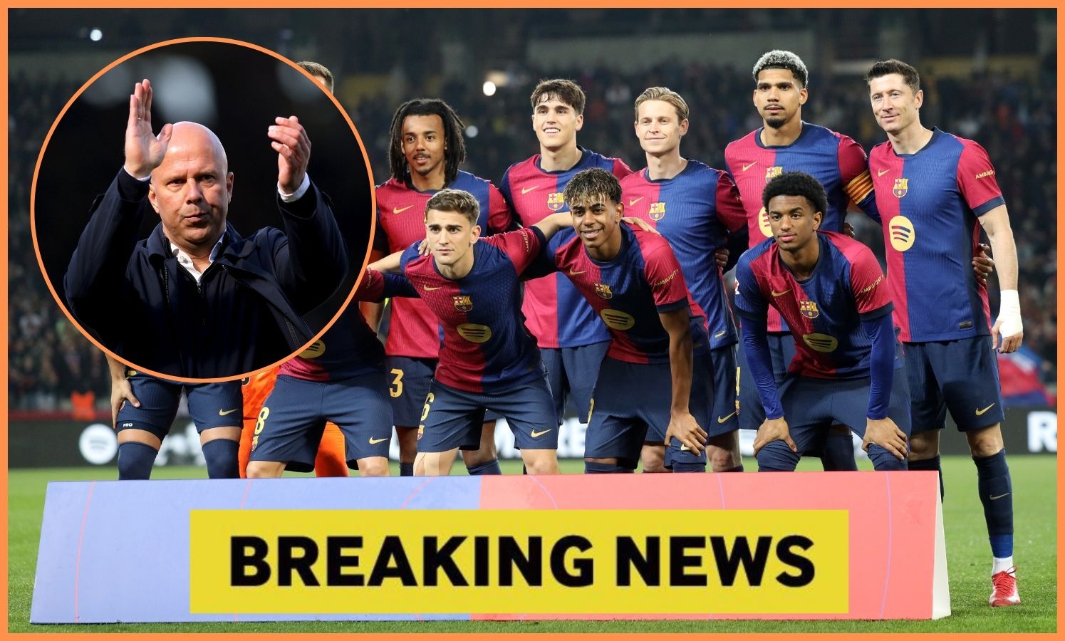 Ronald Araujo poses for the Barcelona team photo