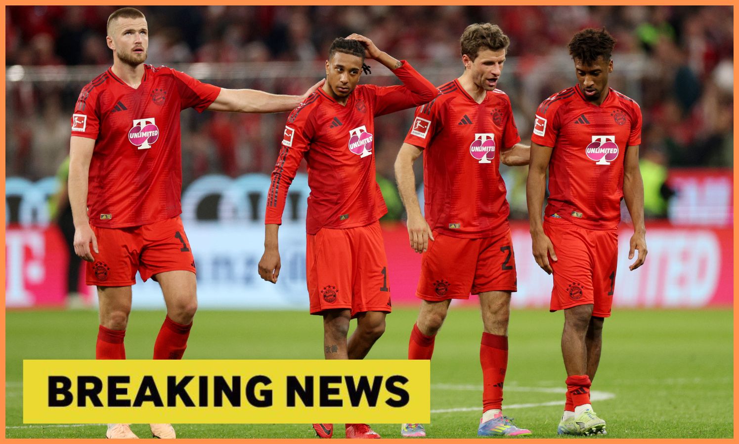Kingsley Coman with his Bayern Munich teammates