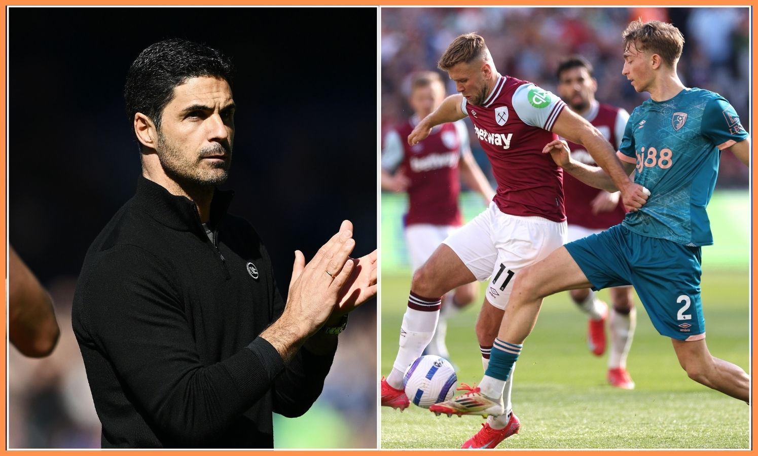 Mikel Arteta and Dean Huijsen
