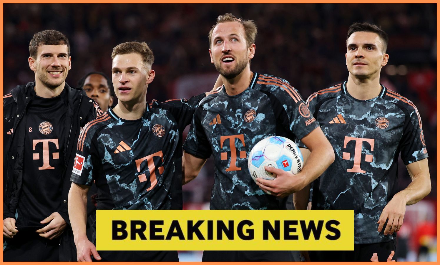 Joao Palhinha with Harry Kane and Joshua Kimmich