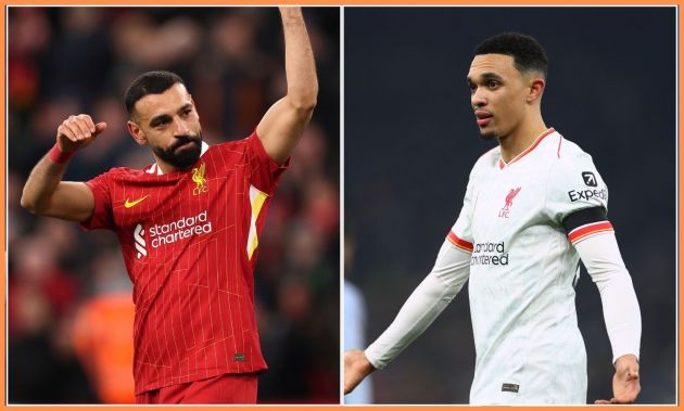 Mohamed Salah and Trent Alexander-Arnold of Liverpool