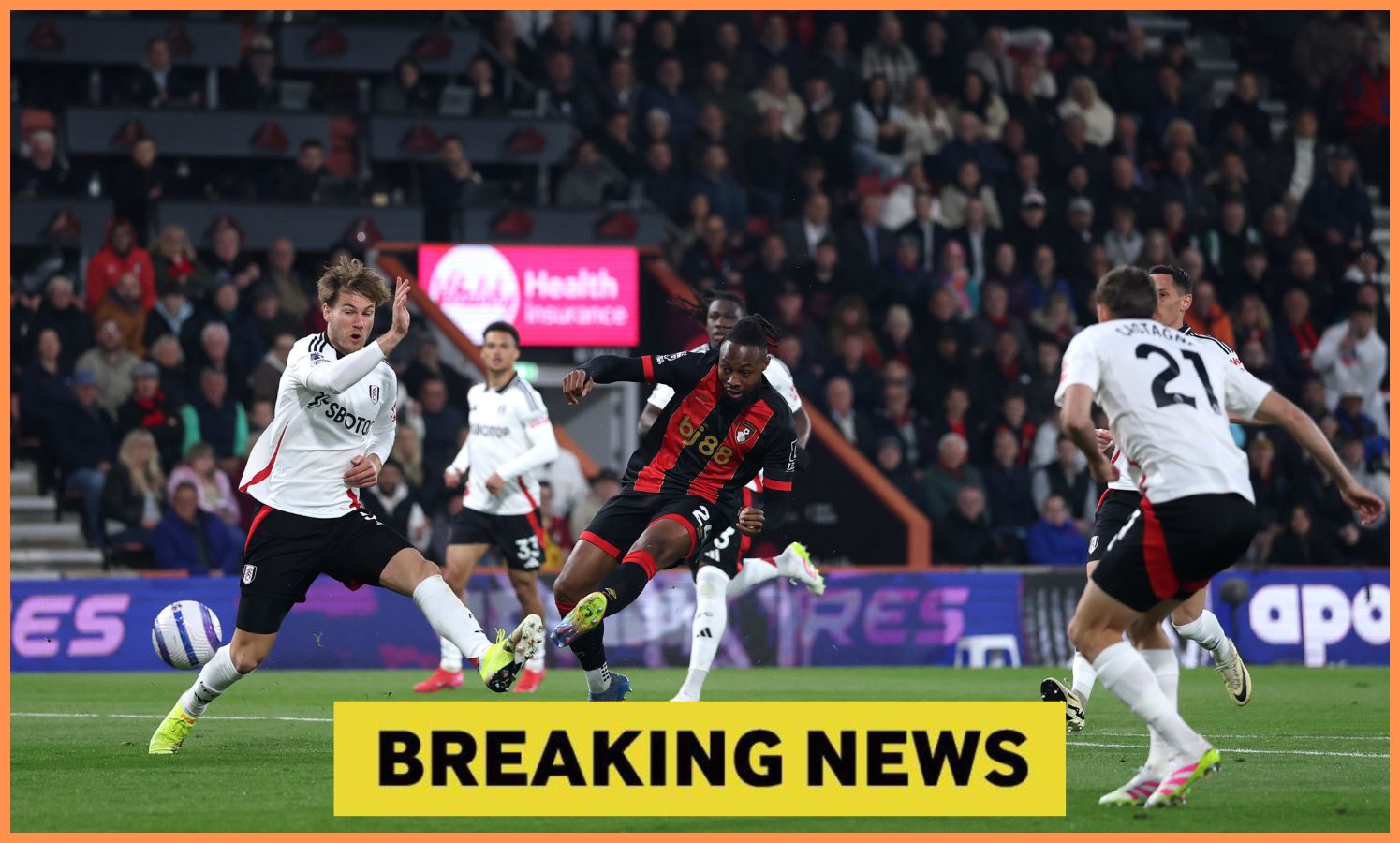 Antoine Semenyo shoots at goal during Bournemouth vs Fulham