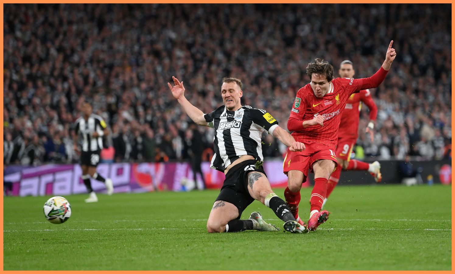Federico Chiesa scores for Liverpool against Newcastle