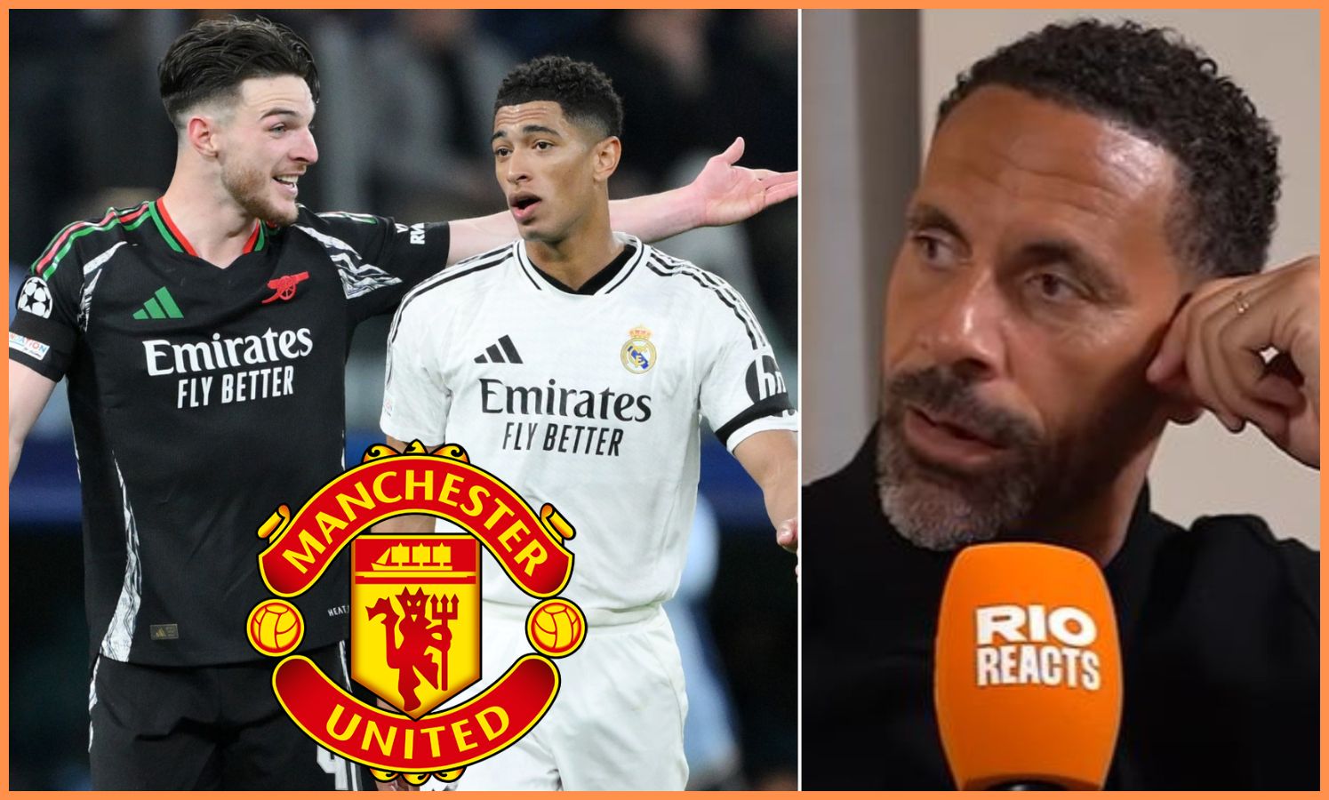 Declan Rice, Jude Bellingham and Rio Ferdinand