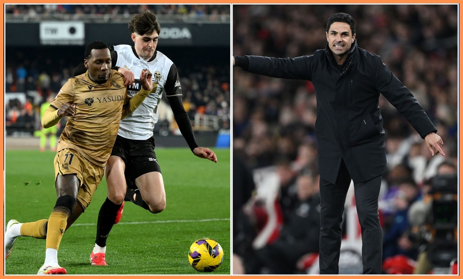 Javi Guerra and Mikel Arteta