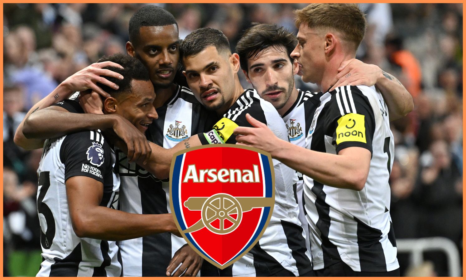 Alexander Isak celebrates with his Newcastle teammates