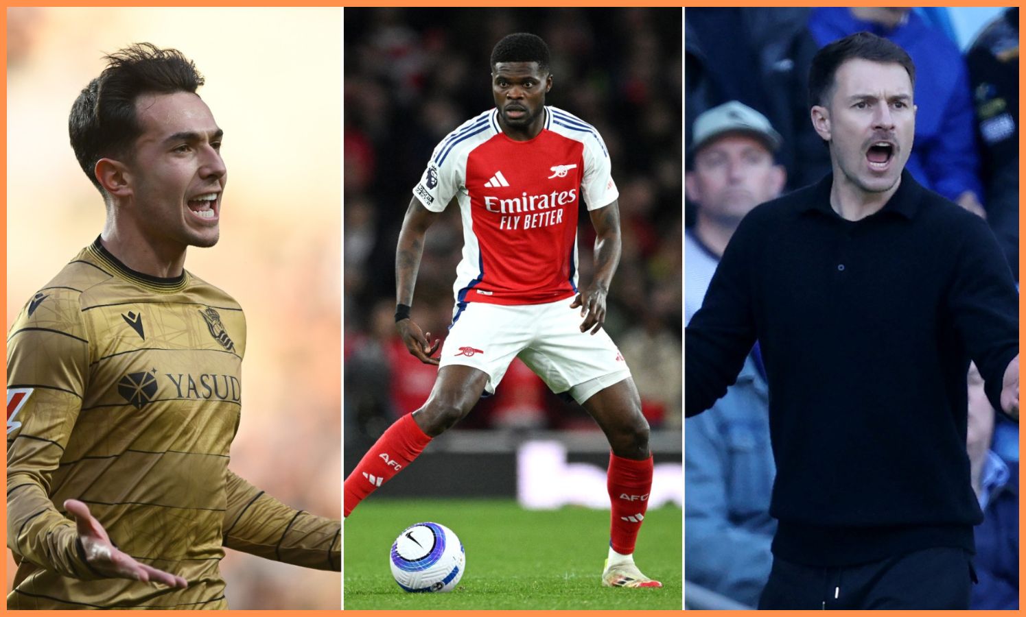 Martin Zubimendi, Thomas Partey and Aaron Ramsey