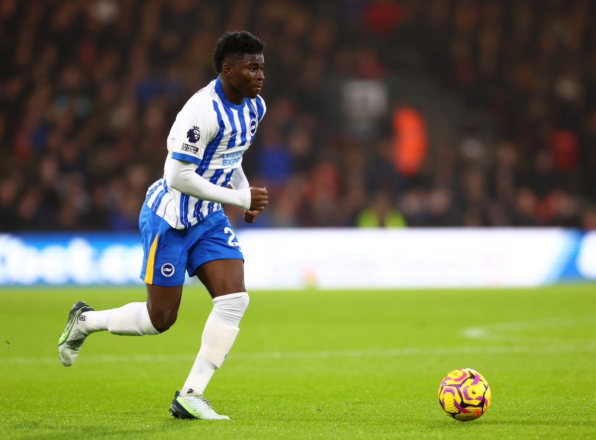 Carlos Baleba of Brighton in action