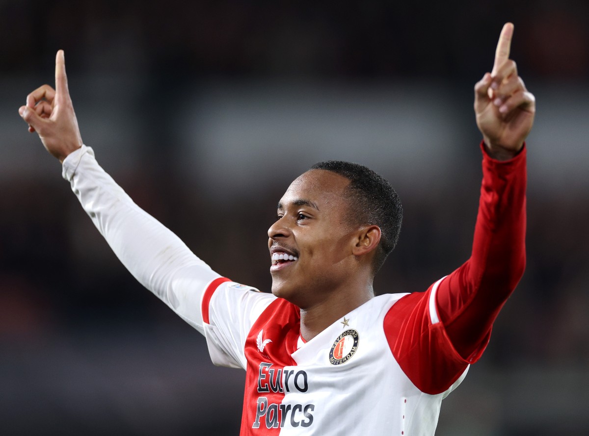 Igor Paixao celebrates a goal for Feyenoord