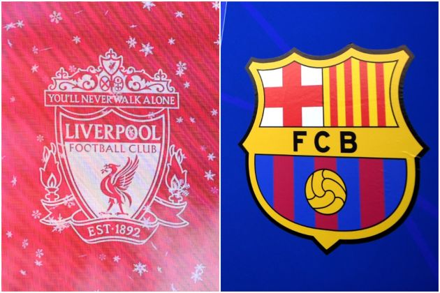 Liverpool and Barcelona club badges