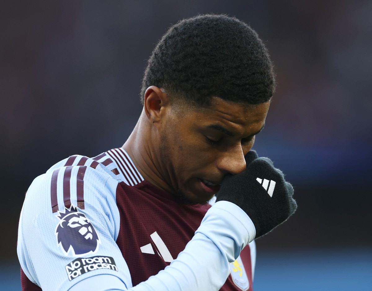 Marcus Rashford in action for Aston Villa FC