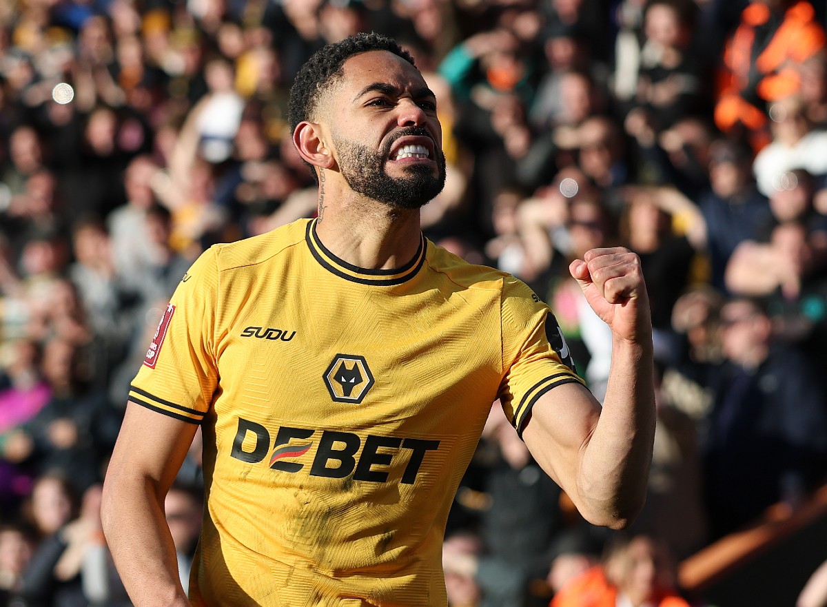 Matheus Cunha celebrates a goal for Wolves against Bournemouth
