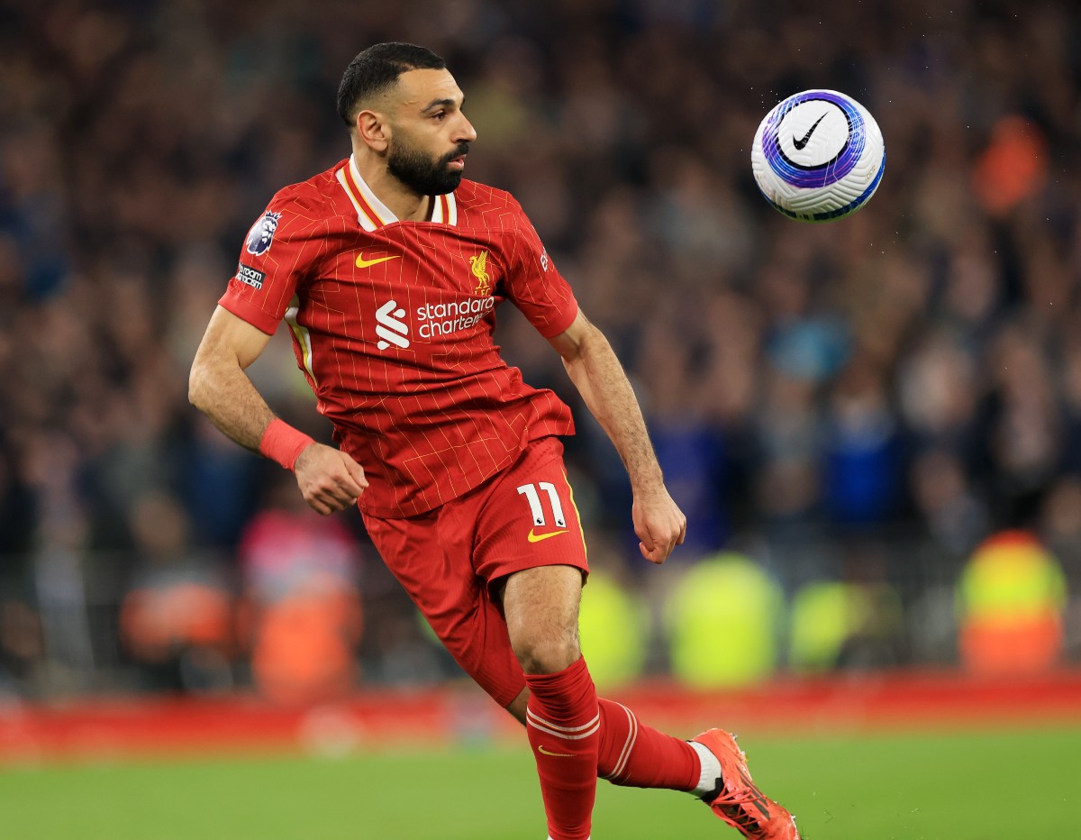 Mohamed Salah in action for Liverpool against Everton