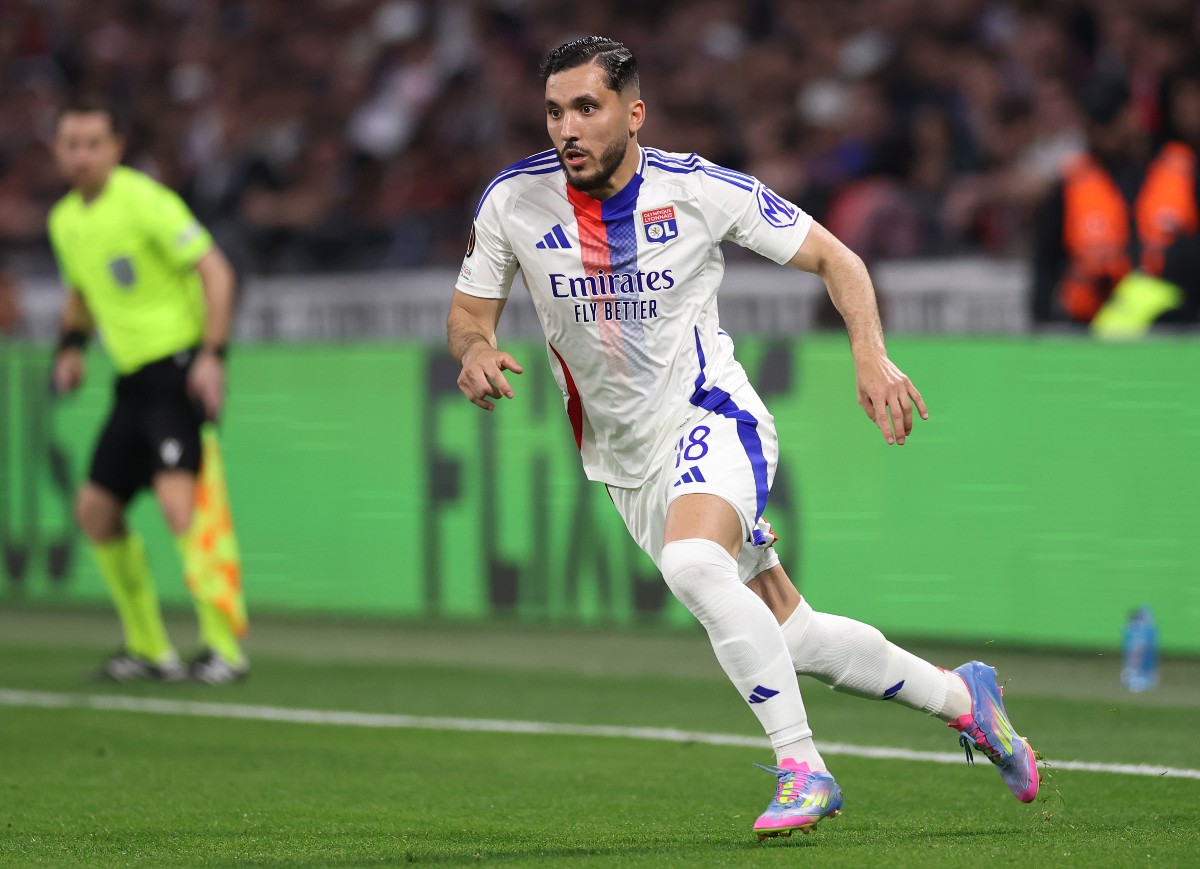 Rayan Cherki in action for Lyon