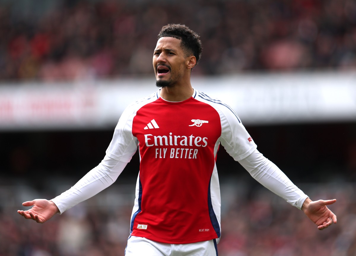 William Saliba in action for Arsenal against Chelsea