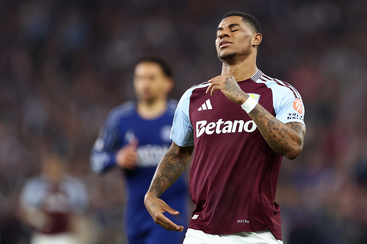 Marcus Rashford in action for Aston Villa 
